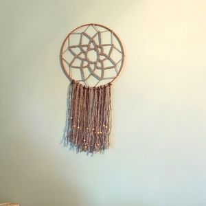 Hand crafted dream catcher boho wall hanging crochet